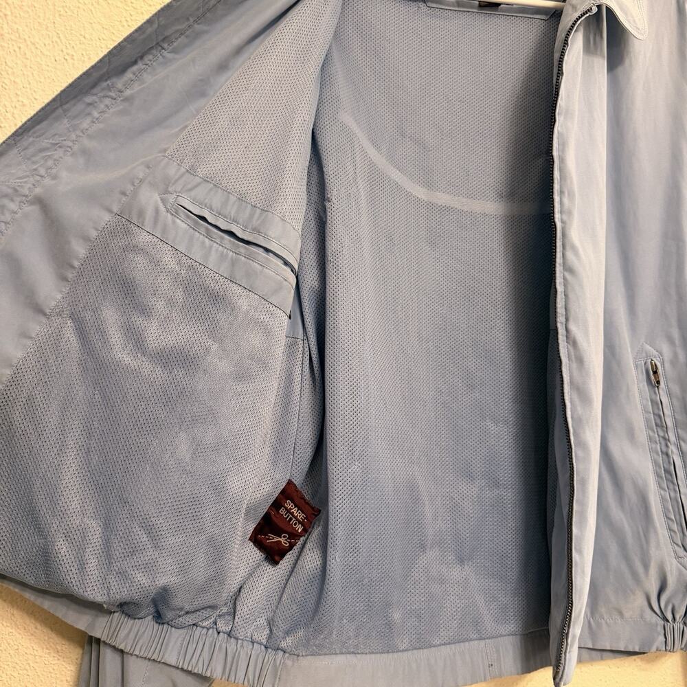 Vintage Folio New York Saks Fifth Avenue Blue Zip Up Jacket Mens L Harrington - Picture 9 of 16